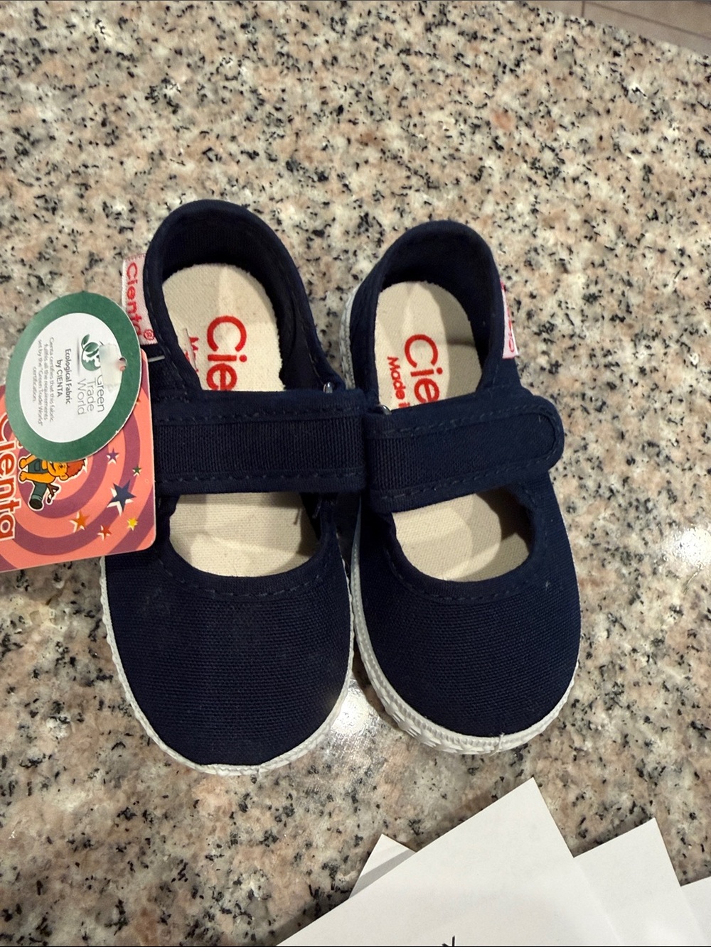Cienta Navy Canvas Mary Jane Shoes with Hook-and-Loop Strap size 19c infant 4